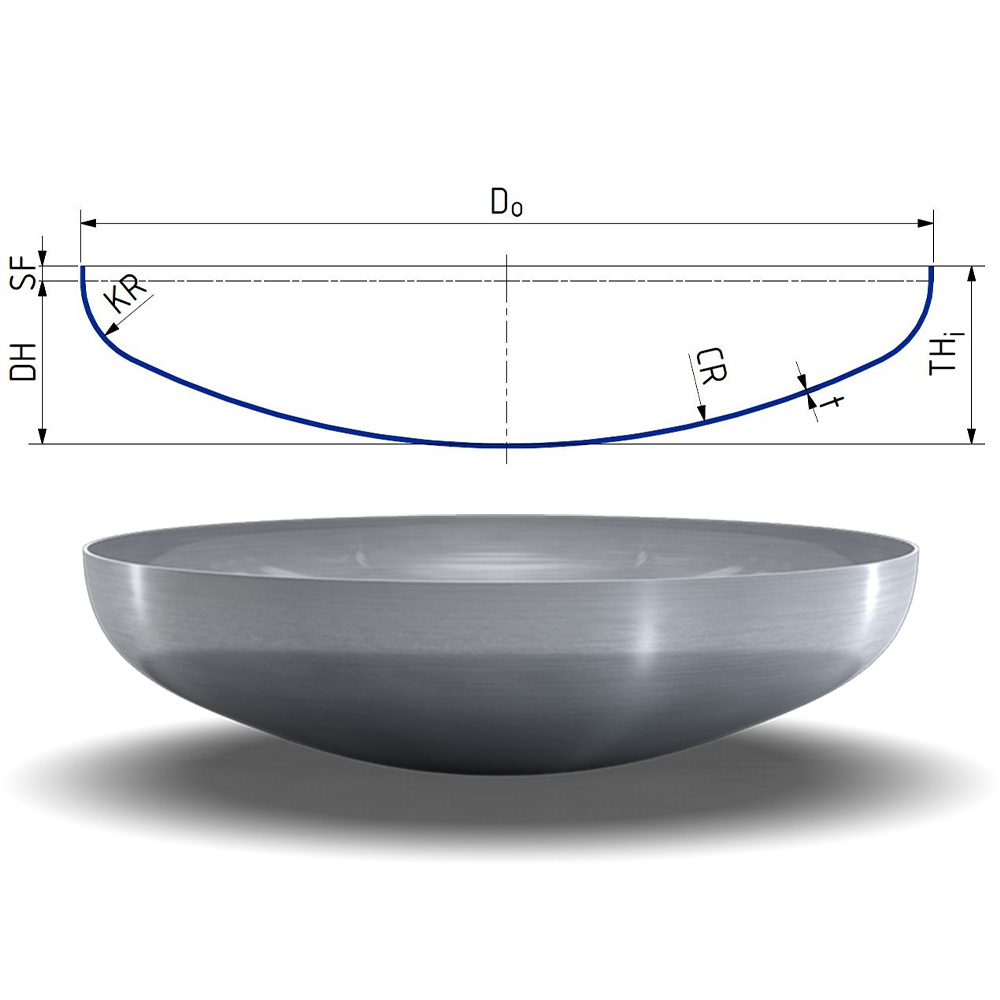 Customized 316 Stainless Torispherical Heads Dished Heads